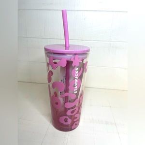 *NEW* Starbucks Pink Cheetah / Leopard *GLASS* Tumbler